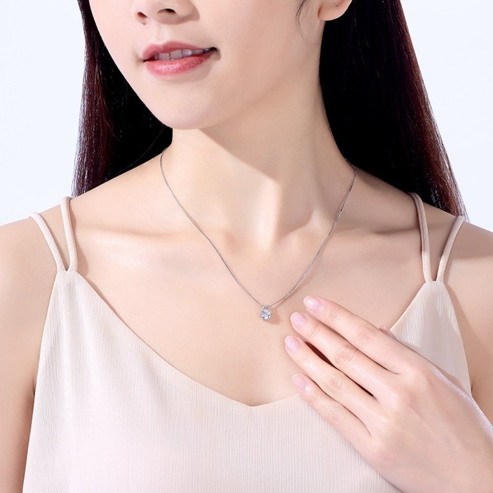 Certified 3 ct. t.w. Moissanite Diamond Solitaire Necklace NEW A - Picture 3 of 9